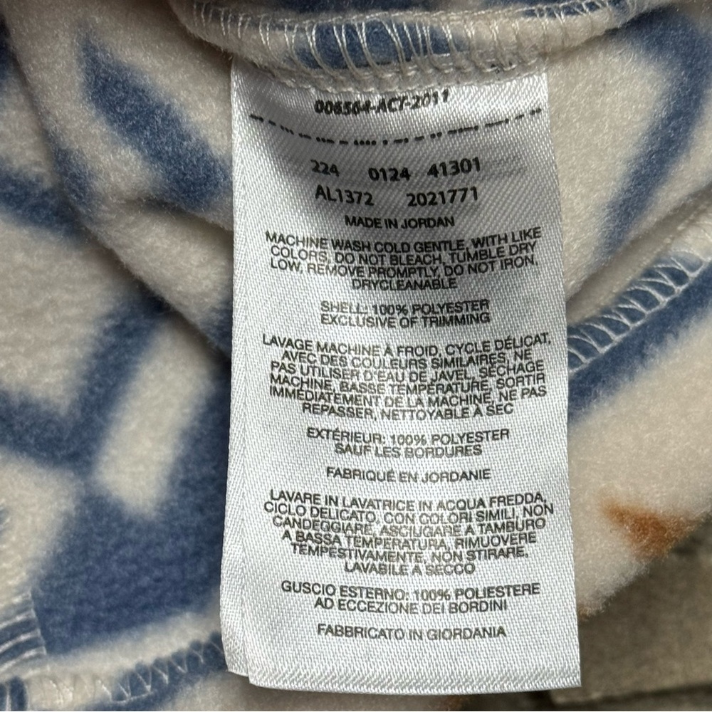 Eddie Bauer Quest Full Zip Fleece Sweater Womens Large White Aztec Jacket Light - Picture 6 of 8